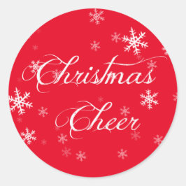 Snowflake Weihnachts-Cheer Red Envelope Runder Aufkleber