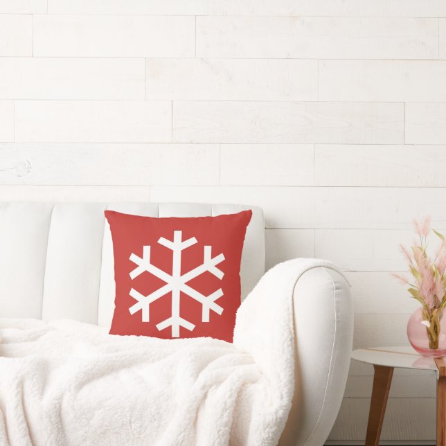 Snowflake Weihnachts Red Throw Kissen (Liege)