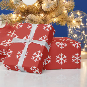 Snowflake Weihnachts Red Wrapping Paper Geschenkpapier