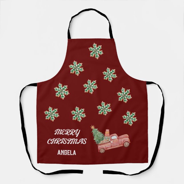 Snowflake Weihnachts-Schürze Schürze (Vorderseite)