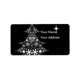 Snowflake Weihnachtsbaum Adressaufkleber