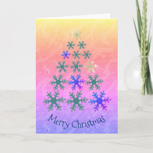 Snowflake Weihnachtsbaum Frohe Weihnachten (Vorderseite)