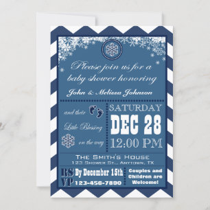 Snowflake Winter Baby Dusche Einladung