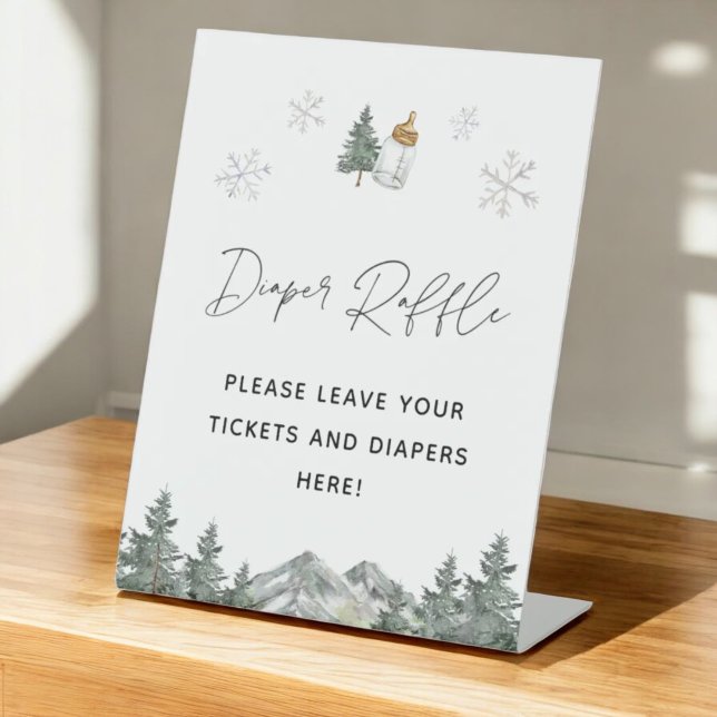 Snowflake Winter Baby Dusche Windeln Raffle Schild (Von Creator hochgeladen)