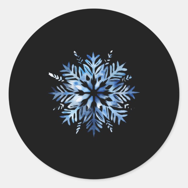 Snowflake Winter Christmas Matching  Runder Aufkleber (Vorderseite)