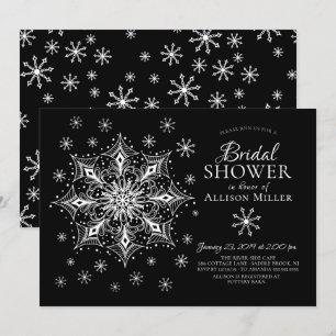 Snowflake Winter Elegantes Brautparty Einladung