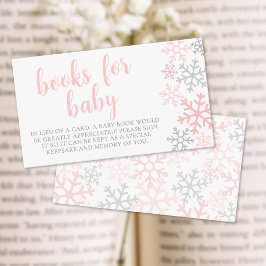 Snowflake Winter Girl Books For Baby Shower Begleitkarte