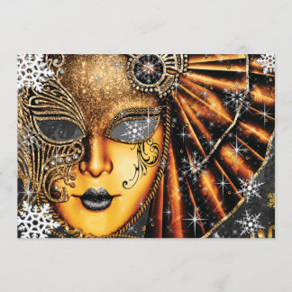 Snowflake Winter Neujahr Masquerade Party Einladung