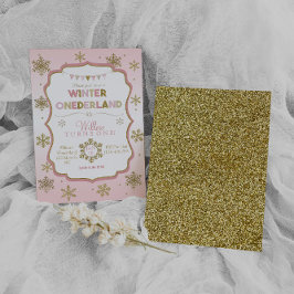 Snowflake Winter Onederland Einladung zum Geburtst