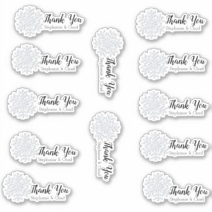 Snowflake Winter Wedding Danke Set Aufkleber