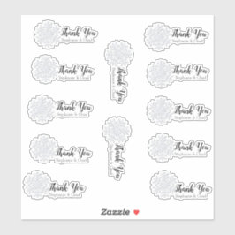 Snowflake Winter Wedding Danke Set Aufkleber