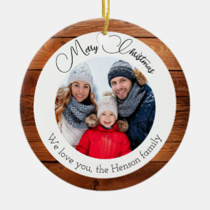Snowflake Woods Weihnachtsfamilie Foto Keramik Ornament