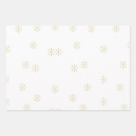 Snowflake Wrapping Paper Flat Sheet Set 3 Geschenkpapier Set