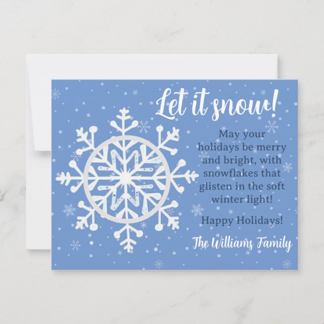 Snowflake wünscht Ferienwohnung Karte (Vorderseite)