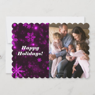 Snowflakes avec carte plat Arrière - plan violet p