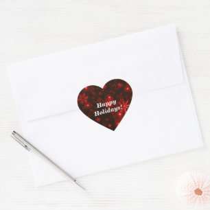 Snowflakes avec Stickers Coeur Arrière - plan roug