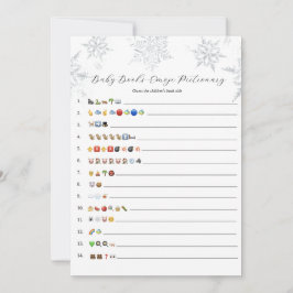 Snowflakes Baby Books Emoji Game Card Einladung