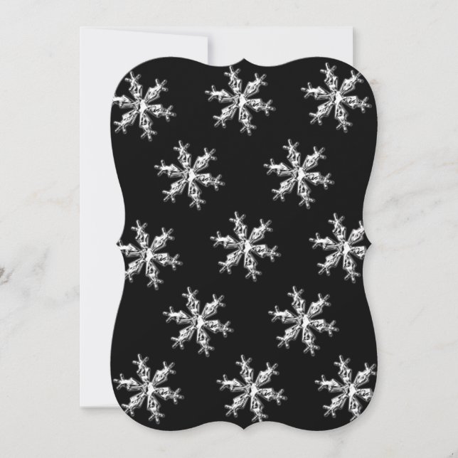 Snowflakes Black Flat Carte de voeux (Devant)