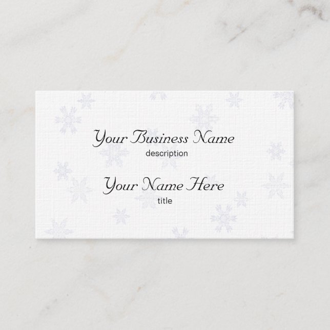 Snowflakes Business Card Template Führungskraft Li Visitenkarte (Vorderseite)
