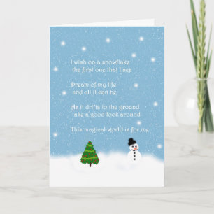 Snowflakes Carte de voeux poétique originale Noël