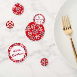 Snowflakes Christmas Red Confetti Konfetti