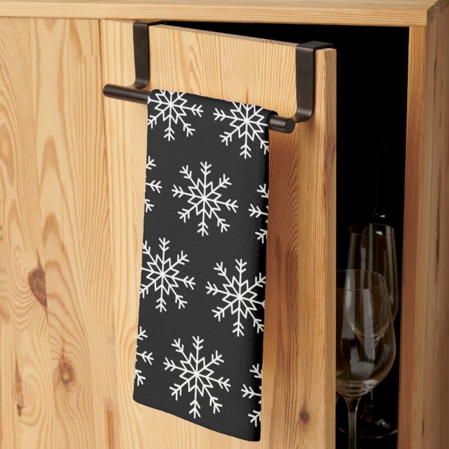 Snowflakes de Noël Serviette de cuisine (Pliage en tiers)
