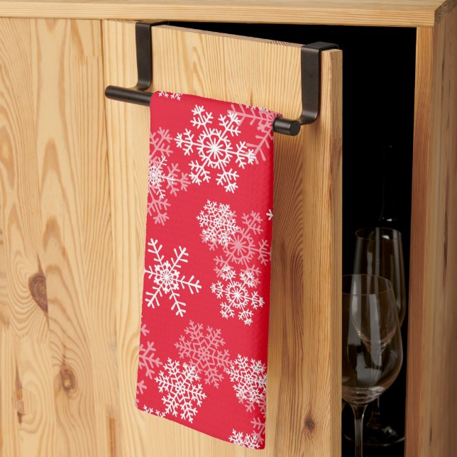 Snowflakes de vacances Serviette de cuisine (Pliage en tiers)