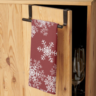 Snowflakes de vacances Serviette de cuisine