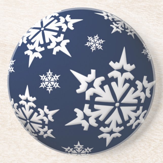 Snowflakes Dessous de verre de vacances (Devant)