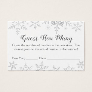 Snowflakes d'hiver Baby shower Devinez combien de