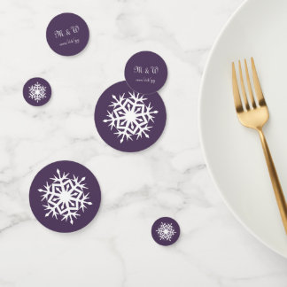 Snowflakes d'hiver en Confetti de table violette