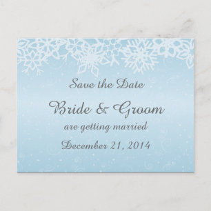 Snowflakes d'hiver Enregistrer la date Carte posta