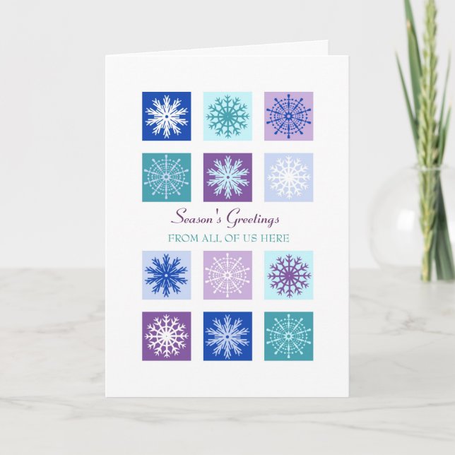 Snowflakes Employees Season's Greetings Card Feiertagskarte (Vorderseite)