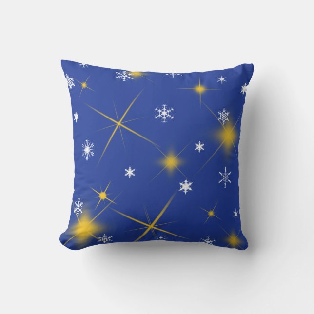 Snowflakes et Stars Coussin de vacances (Recto)