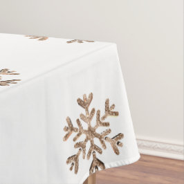Snowflakes Faux Gold Glitter Diamonds Christmas Tischdecke