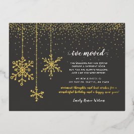 Snowflakes Flurries Holiday Moving Foil Carte post