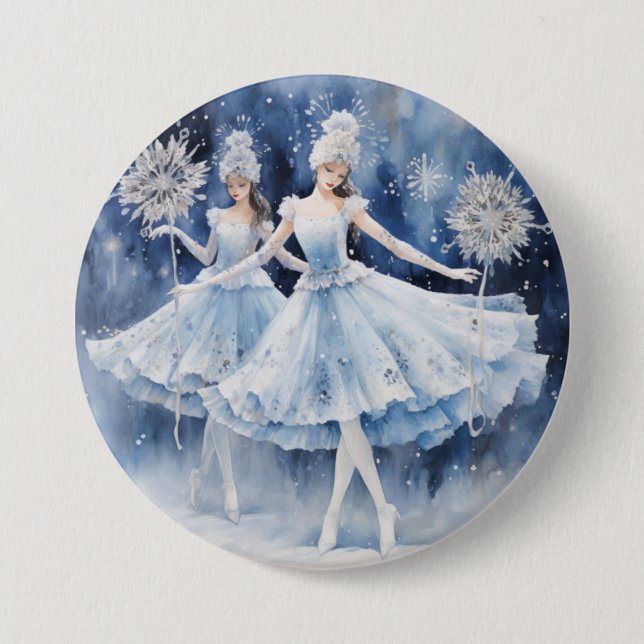 Snowflakes from The Nutcracker Ballet Button (Vorderseite)