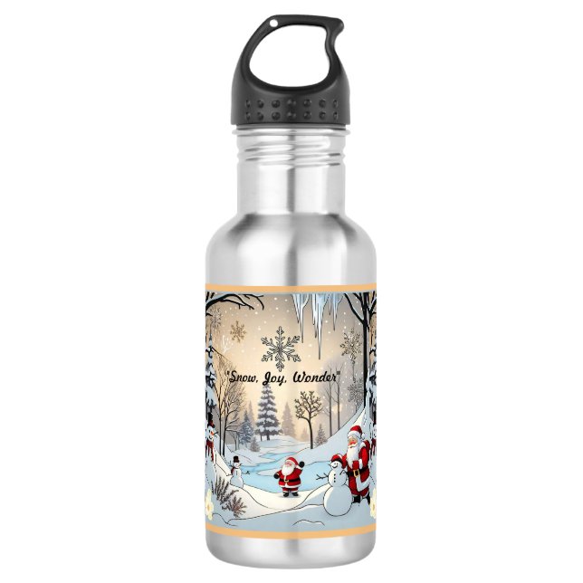 "Snowflakes Gentle Fall" Edelstahlflasche (Vorderseite)