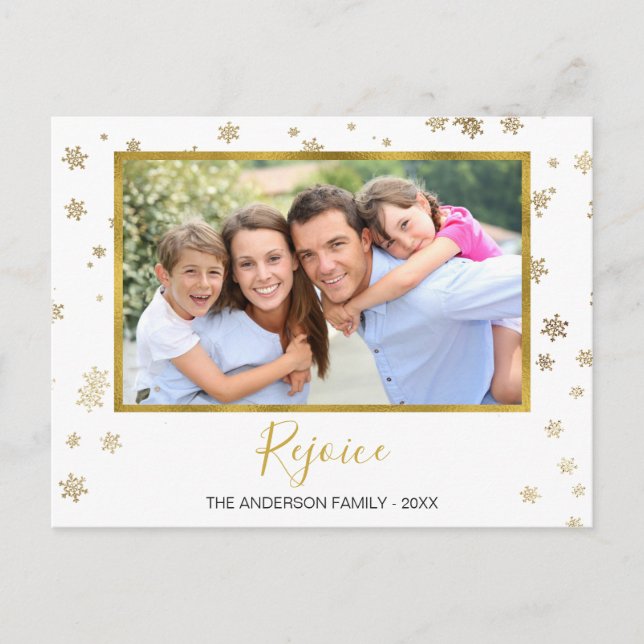 Snowflakes Gold Foil Carte photo (Devant)