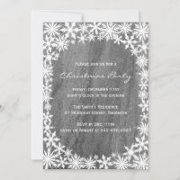 Snowflakes & Granite Christmas Party Invitation