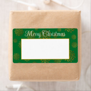 Snowflakes Green Christmas Livraison Étiquettes
