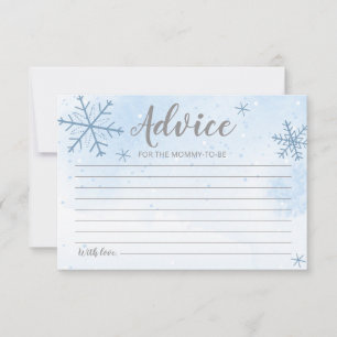 Snowflakes hiver Baby Boy Shower Conseils Cartes