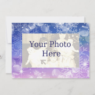 Snowflakes hiver Carte photo de vacances