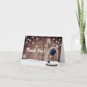 Snowflakes hiver rustique Rose bleu Dome Merci