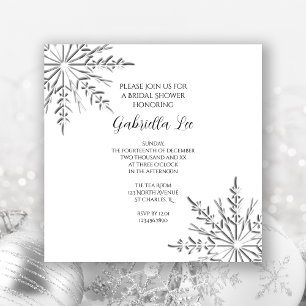 Snowflakes Invitation à la douche nuptiale hiver