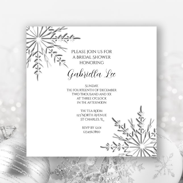 Snowflakes Invitation à la douche nuptiale hiver (Créateur téléchargé)
