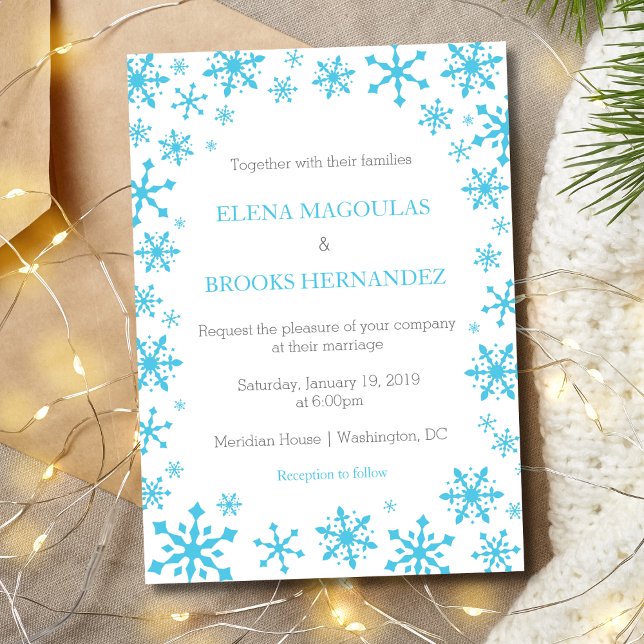 Snowflakes Invitations de mariage hivernal (Créateur téléchargé)