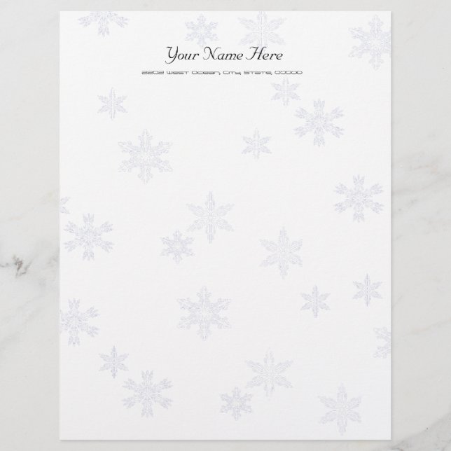 Snowflakes Letterhead Stationierung Linenpapier (Vorderseite)