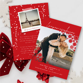 Snowflakes Liebe Peace Joy Kisses Foto Hochzeit Feiertagskarte