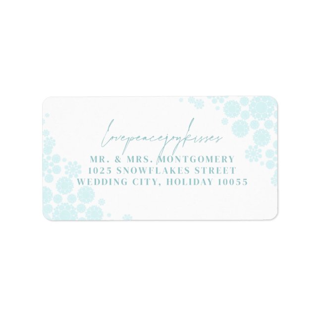 Snowflakes Liebe Peace Joy Kisses Wedding Address (Vorne)